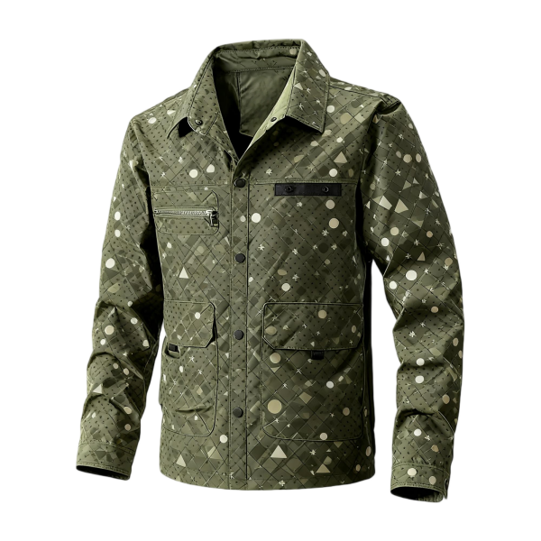 Men’s Lapel Jacket - Loose Fit, Long Sleeve, Solid Color Casual Top